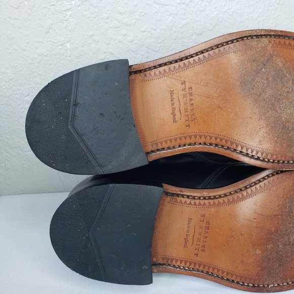 Charles Tyrwhitt Made In England Black Leather Lace Up Ankle Boots Mens Sz 6.5UK